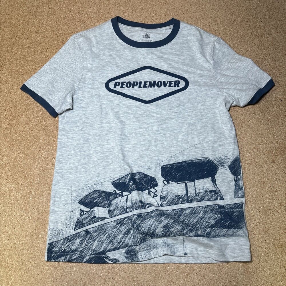 Disney Parks People Mover Ringer T-Shirt Gray Short Sleeve Tomorrowland S B1